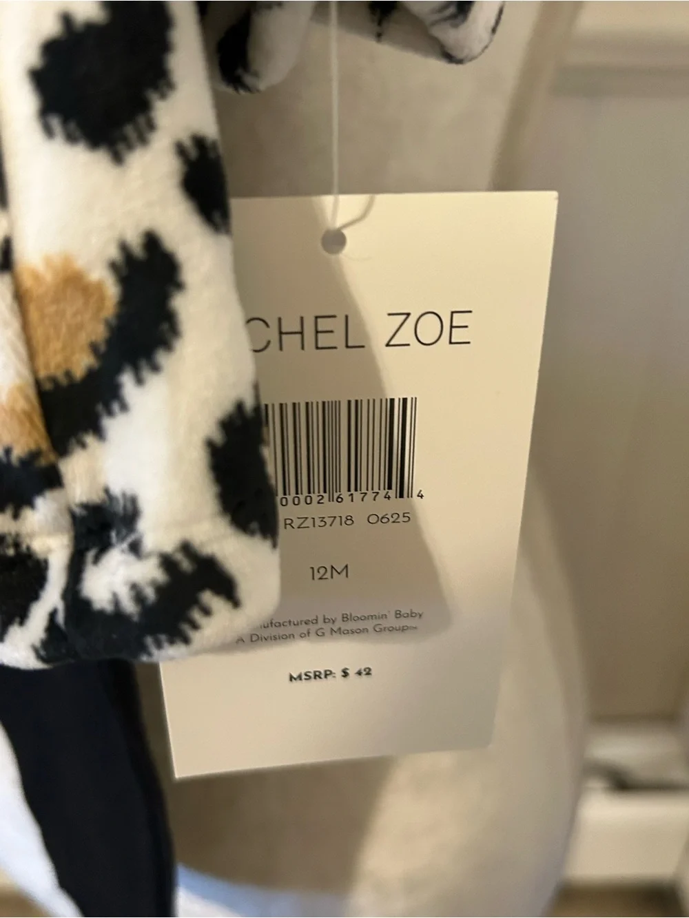 NWT RZ Baby By Rachel Zoe 3-Piece Leopard Fleece Set Leggings/Sunglasses/12 M